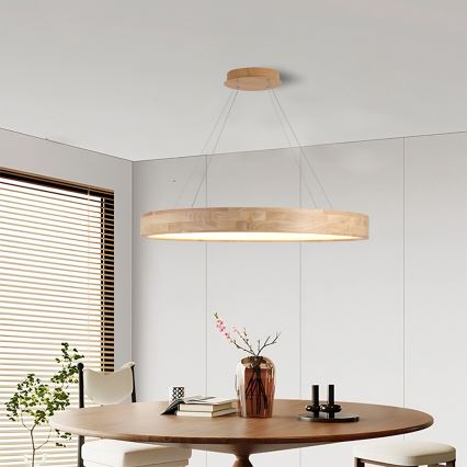 Brilagi - LED-Pendelleuchte an Kabel FALCON WOOD LED/60W/230V 3000/4000/6000K Ø 80 cm Holz
