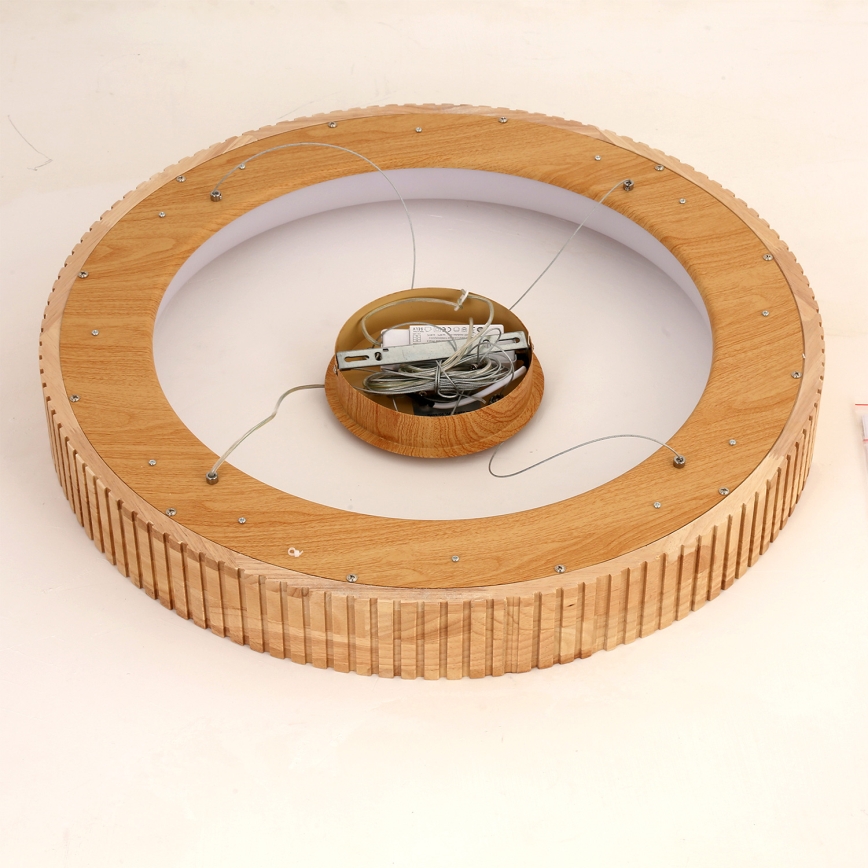 Brilagi - LED-Pendelleuchte mit Seilaufhängung FALCON WOOD MODERN LED/40W/230V 3000/4000/6000K Ø 60 cm Holz