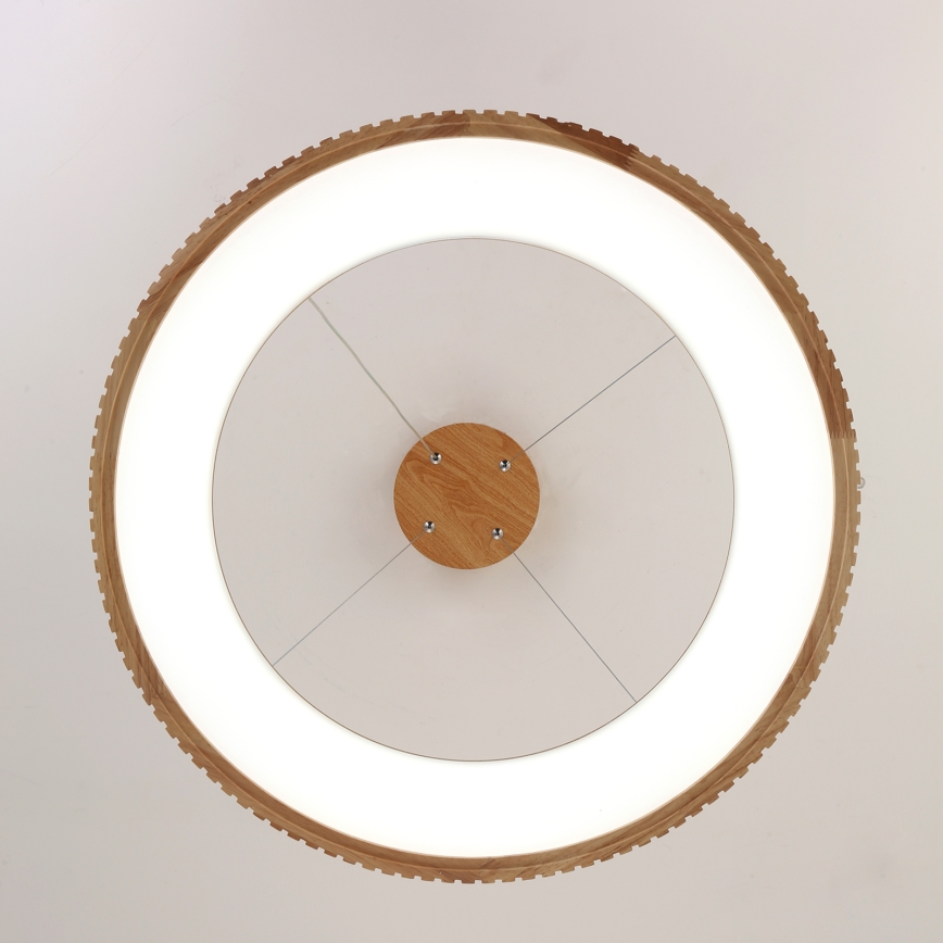 Brilagi - LED-Pendelleuchte mit Seilaufhängung FALCON WOOD MODERN LED/40W/230V 3000/4000/6000K Ø 60 cm Holz