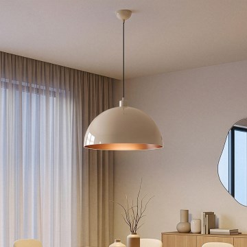 Brilagi - LED-Pendelleuchte an Kabel METALO 1xE27/40W/230V Ø 40 cm beige/kupferfarben