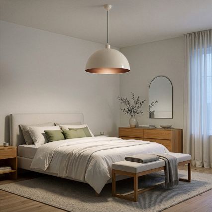 BRILAGI - LED-Pendelleuchte an Kabel METALO 1xE27/40W/230V Ø 40 cm beige/kupferfarben