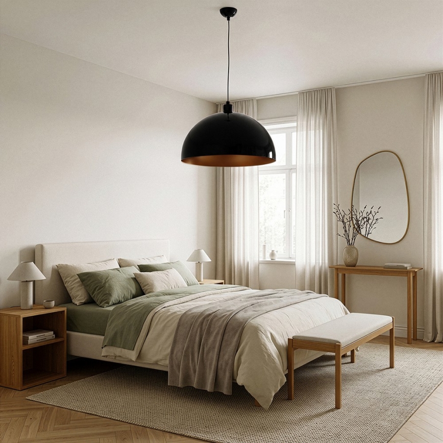 BRILAGI - LED-Pendelleuchte an Kabel METALO 1xE27/40W/230V Ø 40 cm schwarz/kupfer