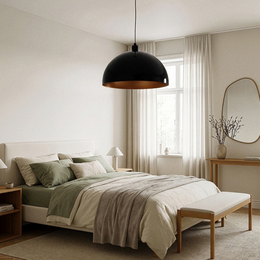 BRILAGI - LED-Pendelleuchte an Kabel METALO 1xE27/40W/230V Ø 40 cm schwarz/kupfer