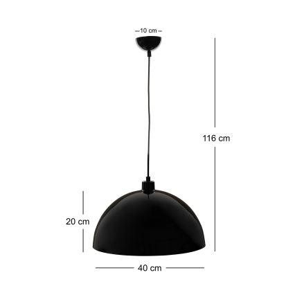 BRILAGI - LED-Pendelleuchte an Kabel METALO 1xE27/40W/230V Ø 40 cm schwarz/kupfer