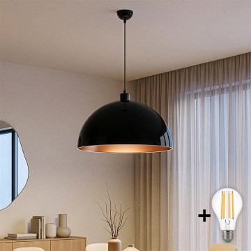 Brilagi - LED-Pendelleuchte an Kabel METALO 1xE27/40W/230V Ø 60 cm schwarz/kupfer