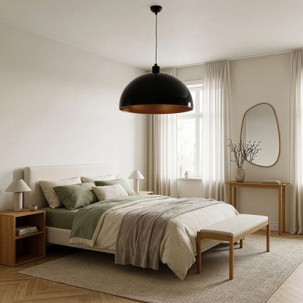 Brilagi - LED-Pendelleuchte an Kabel METALO 1xE27/40W/230V Ø 60 cm schwarz/kupfer