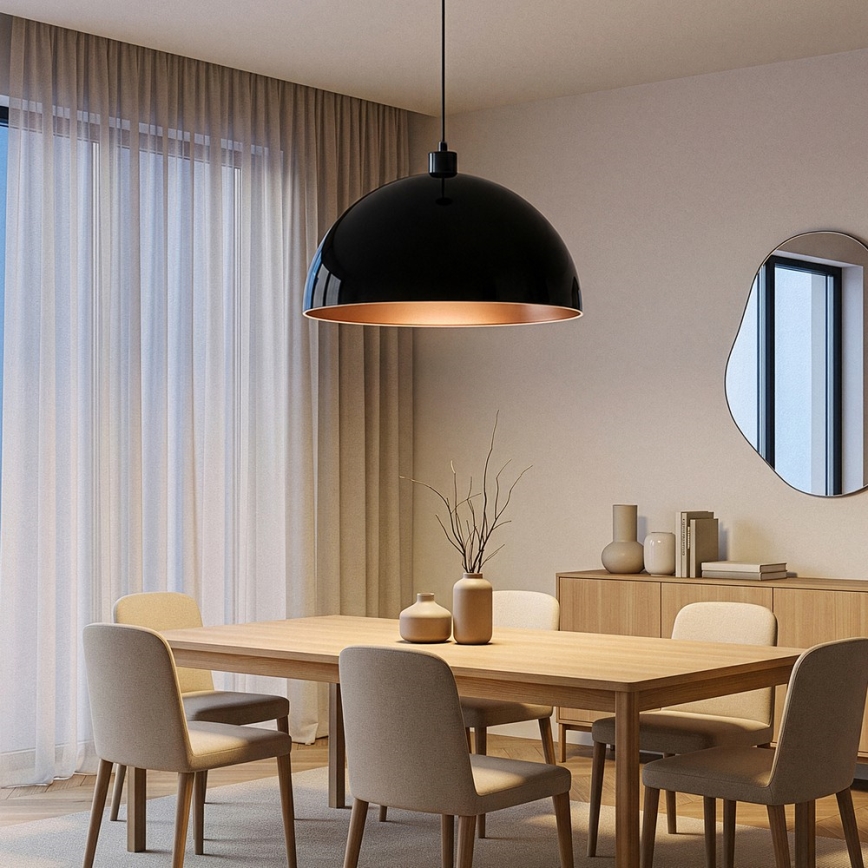 Brilagi - LED-Pendelleuchte an Kabel METALO 1xE27/40W/230V Ø 60 cm schwarz/kupfer