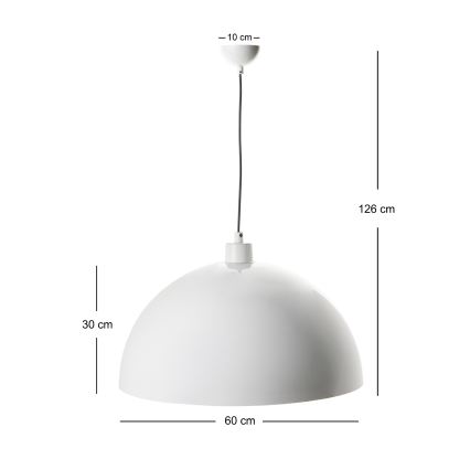 Brilagi - LED-Pendelleuchte an Kabel METALO 1xE27/40W/230V Ø 60 cm weiß/kupfer
