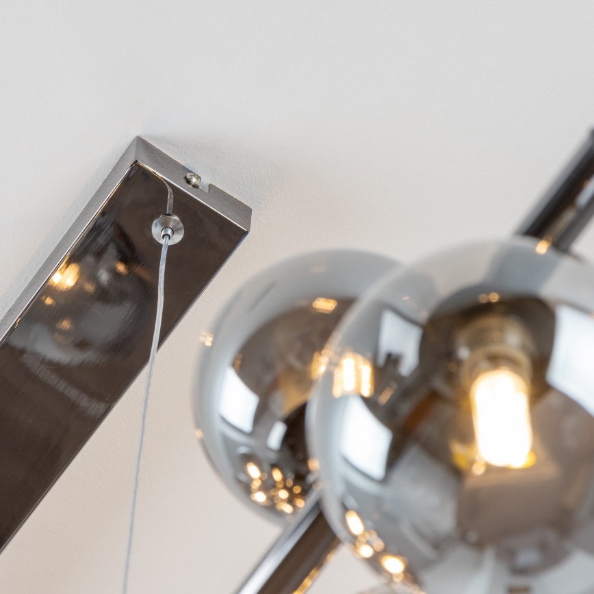 Brilagi - LED-Pendelleuchte an Kabel MILLA 10xG9/3W/230V schwarz-chrom/rauchglas