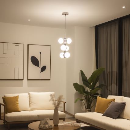 Brilagi - LED-Pendelleuchte an Kabel MILLA 6xG9/3W/230V schwarz-chrom/weiß