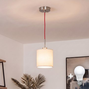 Brilagi - LED-Pendelleuchte an Kabel NUBILA 1xE27/60W/230V Durchmesser 14 cm rot/creme