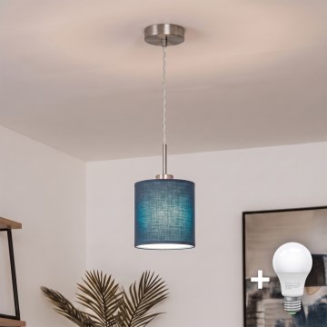 Brilagi - LED-Pendelleuchte an Kabel NUBILA 1xE27/60W/230V Ø 14 cm dunkelblau