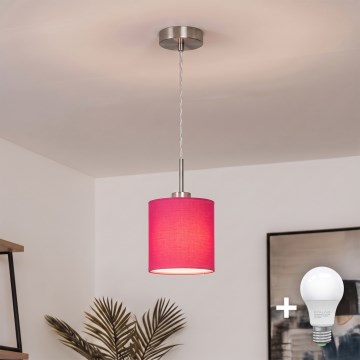 Brilagi - LED-Pendelleuchte an Kabel NUBILA 1xE27/60W/230V Ø 14 cm rosa
