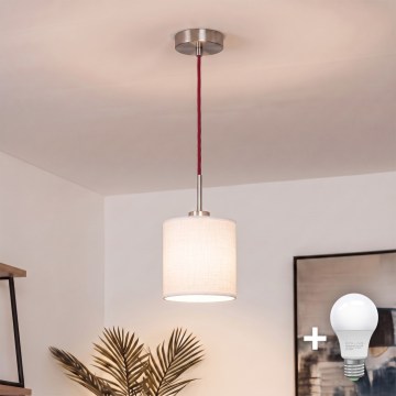 Brilagi - LED-Pendelleuchte an Kabel NUBILA 1xE27/60W/230V Ø 14 cm rot/weiß