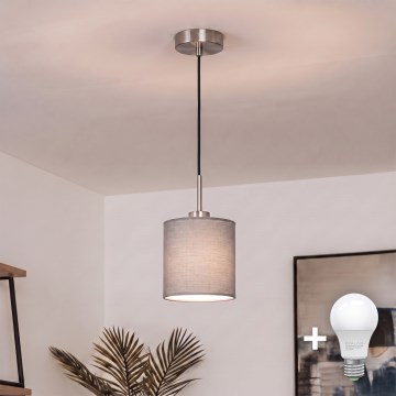Brilagi - LED-Pendelleuchte an Kabel NUBILA 1xE27/60W/230V Ø 14 cm schwarz/hellgrau
