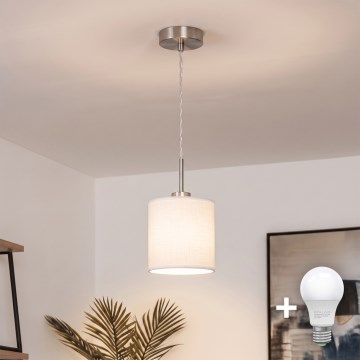Brilagi - LED-Pendelleuchte an Kabel NUBILA 1xE27/60W/230V Ø 14 cm weiß