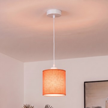 BRILAGI - LED-Pendelleuchte an Kabel NUBILA 1xE27/60W/230V Ø 14 cm weiß/orange