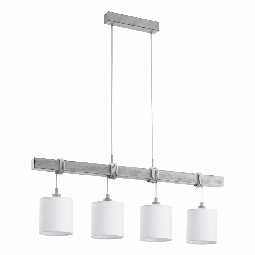 BRILAGI - LED-Pendelleuchte an Kabel NUBILA 4xE27/60W/230V grau/weiß