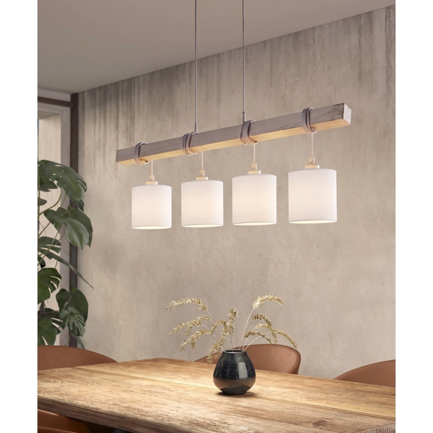 BRILAGI - LED-Pendelleuchte an Kabel NUBILA 4xE27/60W/230V grau/weiß