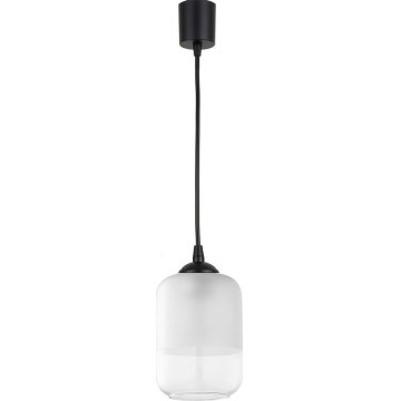 Brilagi - LED-Pendelleuchte an Kabel RETRO GLASS 1x E27/60W/230V Ø 14 cm schwarz/weiß