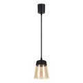 Brilagi - LED-Pendelleuchte an Kabel RETRO GLASS 1x E27/60W/230V Ø 15,5 cm schwarz/rauchbeige