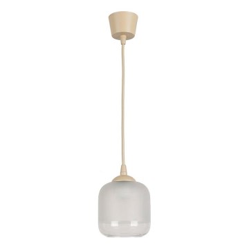 Brilagi - LED-Pendelleuchte an Kabel RETRO GLASS 1xE27/60W/230V Ø 14 cm beige/weiß