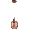 Brilagi - LED-Pendelleuchte an Kabel RETRO GLASS 1xE27/60W/230V Ø 14 cm kupfer/rauchbraun
