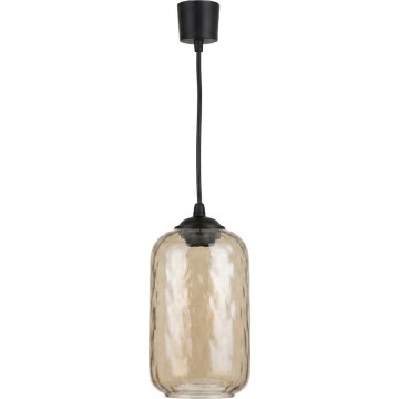 Brilagi - LED-Pendelleuchte an Kabel RETRO GLASS 1xE27/60W/230V, Ø 14 cm, schwarz/rauchbraun