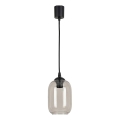 Brilagi - LED-Pendelleuchte an Kabel RETRO GLASS 1xE27/60W/230V Ø 14 cm schwarz/rauchgrau