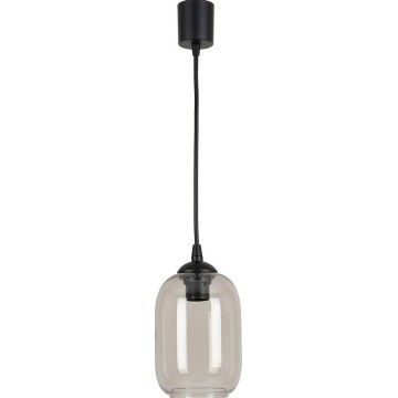 Brilagi - LED-Pendelleuchte an Kabel RETRO GLASS 1xE27/60W/230V Ø 14 cm schwarz/rauchgrau