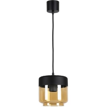 Brilagi - LED-Pendelleuchte an Kabel RETRO GLASS 1xE27/60W/230V Ø 14 cm schwarz/rauchiges Beige