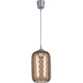 Brilagi - LED-Pendelleuchte an Kabel RETRO GLASS 1xE27/60W/230V Ø 14 cm silber/rauchbraun