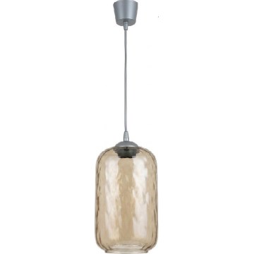 Brilagi - LED-Pendelleuchte an Kabel RETRO GLASS 1xE27/60W/230V Ø 14 cm silber/rauchbraun