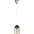 Brilagi - LED-Pendelleuchte an Kabel RETRO GLASS 1xE27/60W/230V Ø 15,5 cm silber/rauchbeige/schwarz
