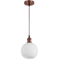 Brilagi - LED-Pendelleuchte an Kabel RETRO GLASS 1xE27/60W/230V Ø 15 cm kupfer/weiß