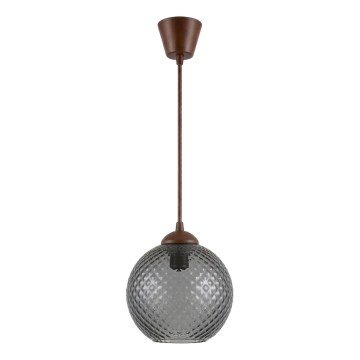 Brilagi - LED-Pendelleuchte an Kabel RETRO GLASS 1xE27/60W/230V Ø 18 cm braun/rauchgrau