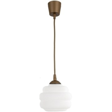 Brilagi - LED-Pendelleuchte an Kabel RETRO GLASS 1xE27/60W/230V Ø 20 cm braun/weiß
