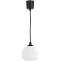 Brilagi - LED-Pendelleuchte an Kabel RETRO GLASS 1xE27/60W/230V Ø 20 cm schwarz/weiß