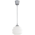 Brilagi - LED-Pendelleuchte an Kabel RETRO GLASS 1xE27/60W/230V Ø 20 cm silber/weiß