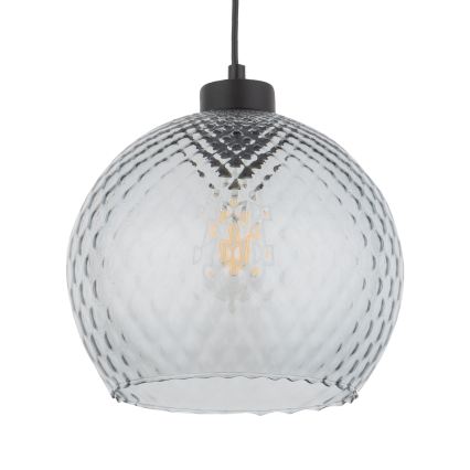 BRILAGI - LED-Pendelleuchte an Kabel RETRO GLASS 2xE27/60W/230V mattchrom/rauchgrau