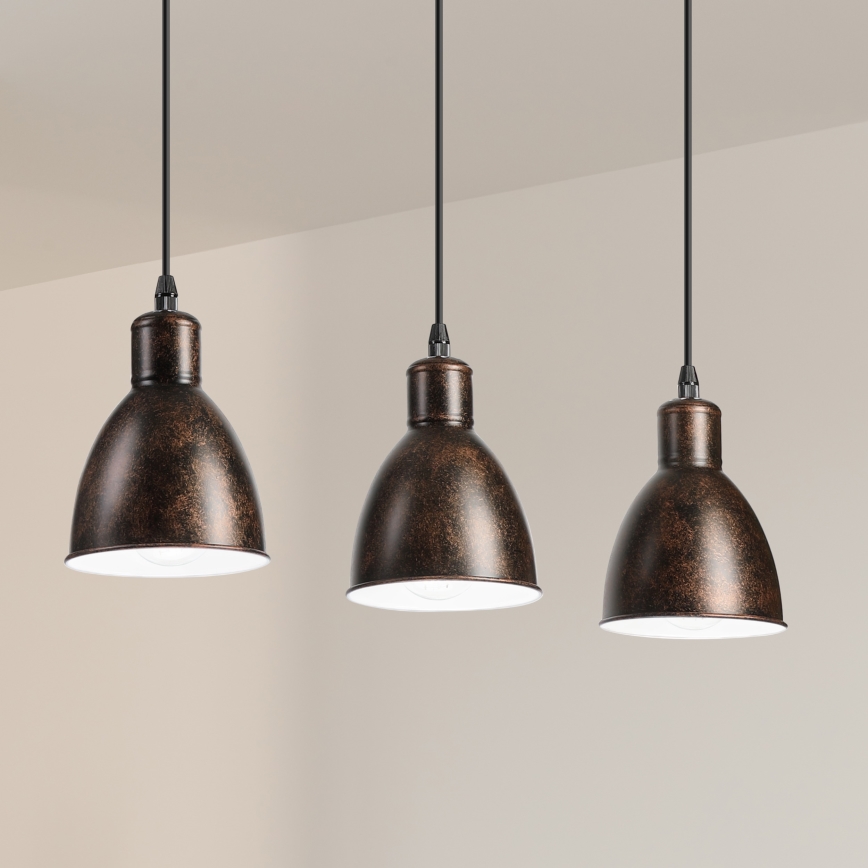 Brilagi - LED-Pendelleuchte an Kabel RIDDY 3xE27/60W/230V Kupfer/Patina