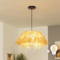 Brilagi – LED-Pendelleuchte an Seil CERIA BOHO 1xE27/40W/230V Ø 40 cm Raffia