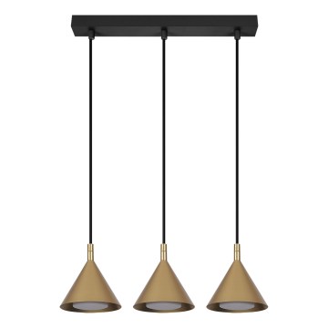 BRILAGI - LED Pendelleuchte an Stahlseil CONE TRIPLE 3xGX53/15W/230V goldfarben