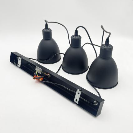 Brilagi - LED-Pendelleuchte an Stahlseil RIDDY 3xE27/60W/230V schwarz