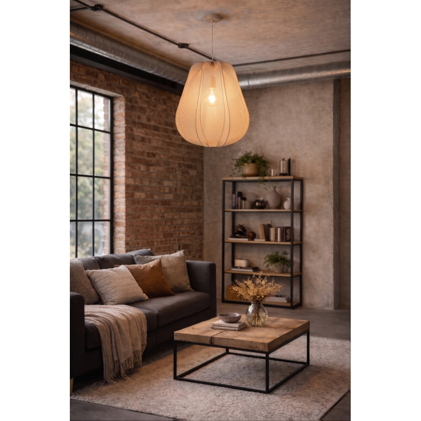 Brilagi - LED-Pendelleuchte ARVEN an Kabel 1xE27/8W/230V Ø 37 cm beige