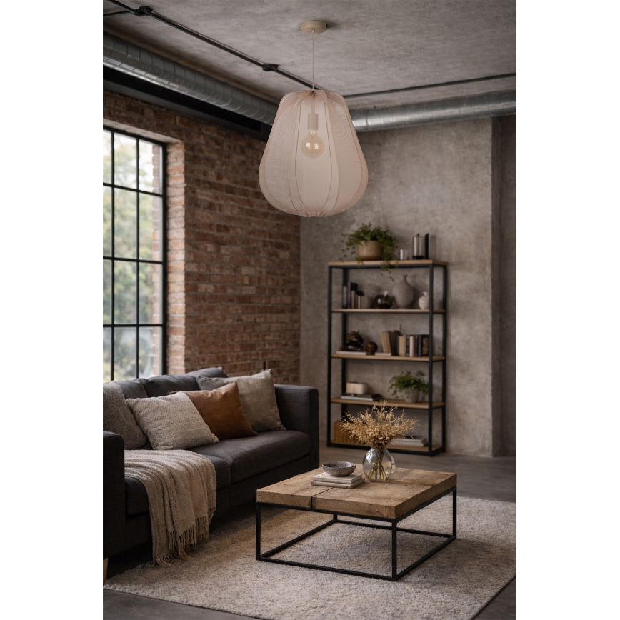 Brilagi - LED-Pendelleuchte ARVEN an Kabel 1xE27/8W/230V Ø 37 cm beige