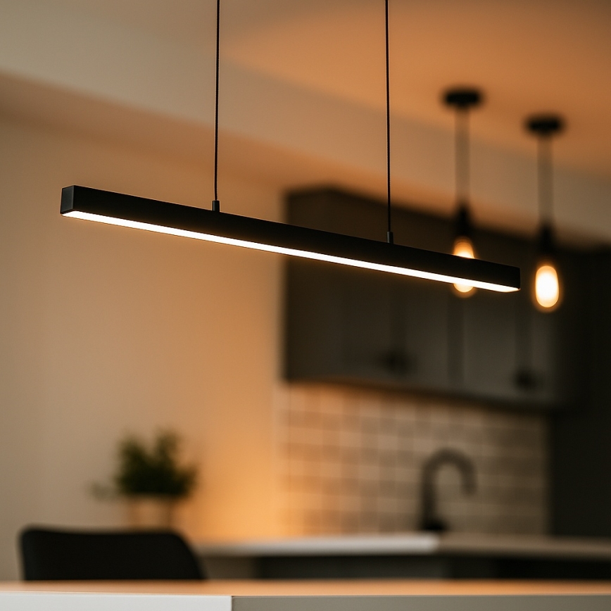 Brilagi - LED-Pendelleuchte AXIS mit Seilaufhängung, LED/30W/230V, 120 cm, schwarz