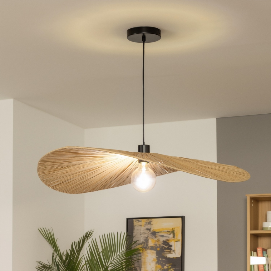 Brilagi - LED-Pendelleuchte CERIA BOHO, 1xE27/40W/230V, Ø 80 cm, Raffia