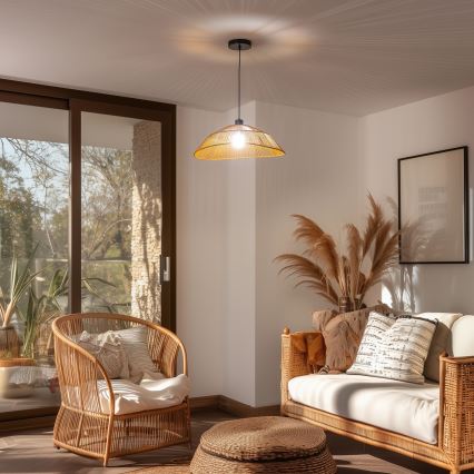 Brilagi - LED-Pendelleuchte CERIA BOHO am Kabel 1xE27/40W/230V Ø 50 cm braun