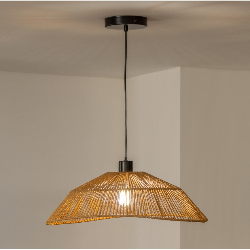 Brilagi - LED-Pendelleuchte CERIA BOHO am Kabel 1xE27/40W/230V Ø 50 cm braun